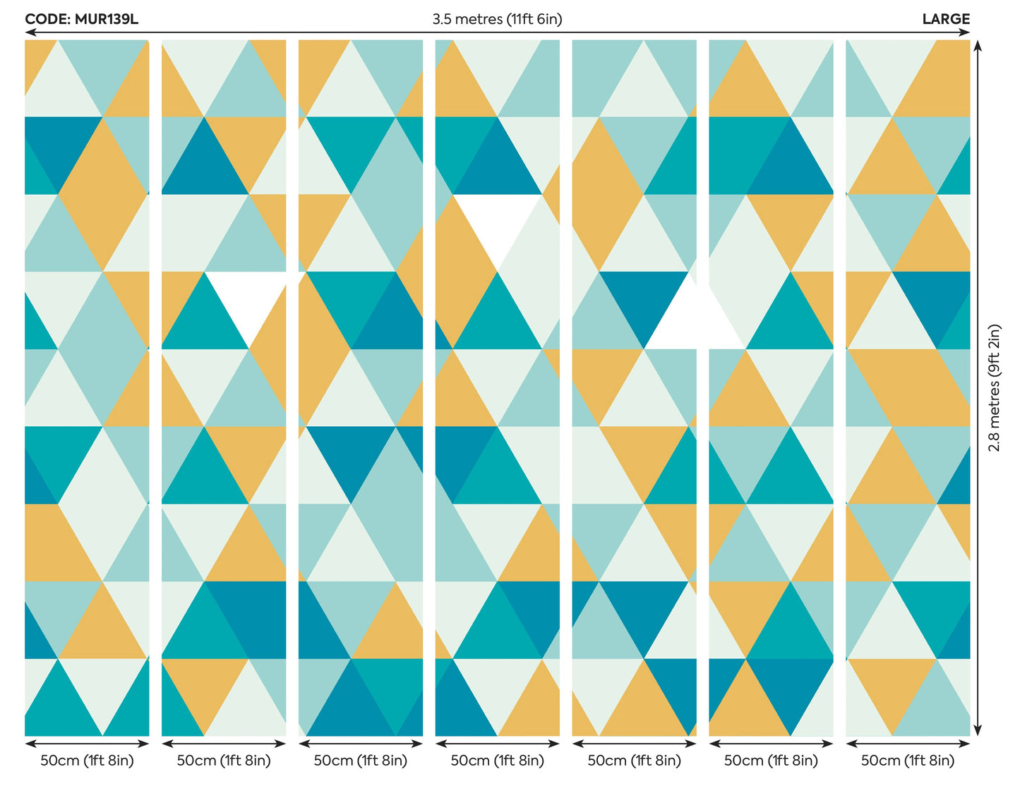 Origin Murals Geometric Jade Mustard 350cm X 280cm