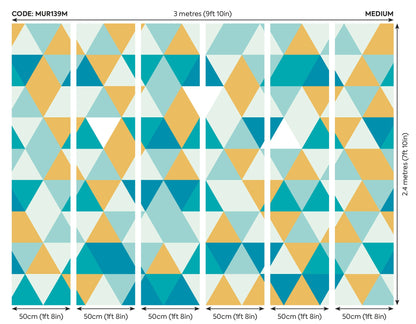 Origin Murals Geometric Jade Mustard 300cm X 240cm
