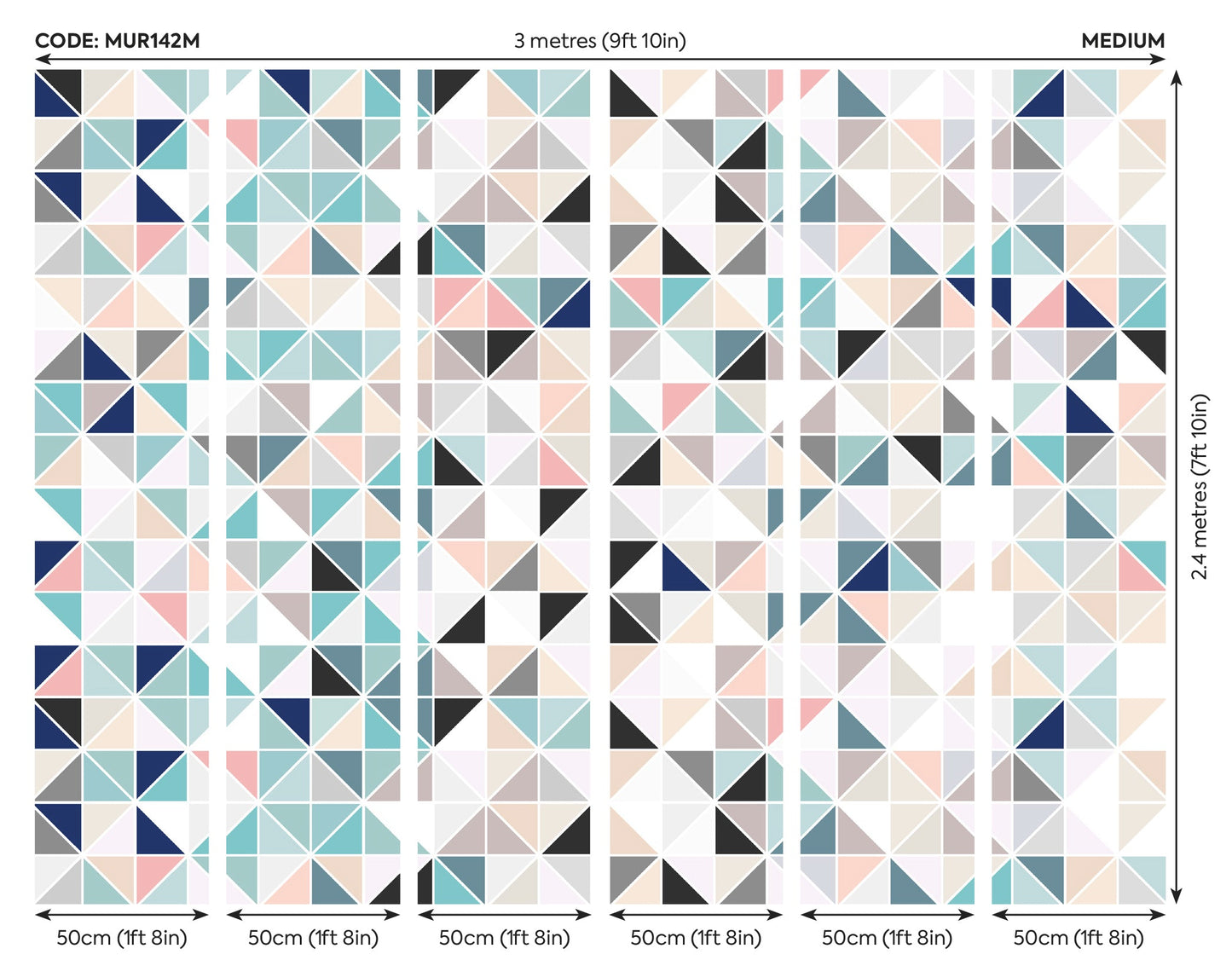 Origin Murals Geometry Blush Jade 300cm X 240cm