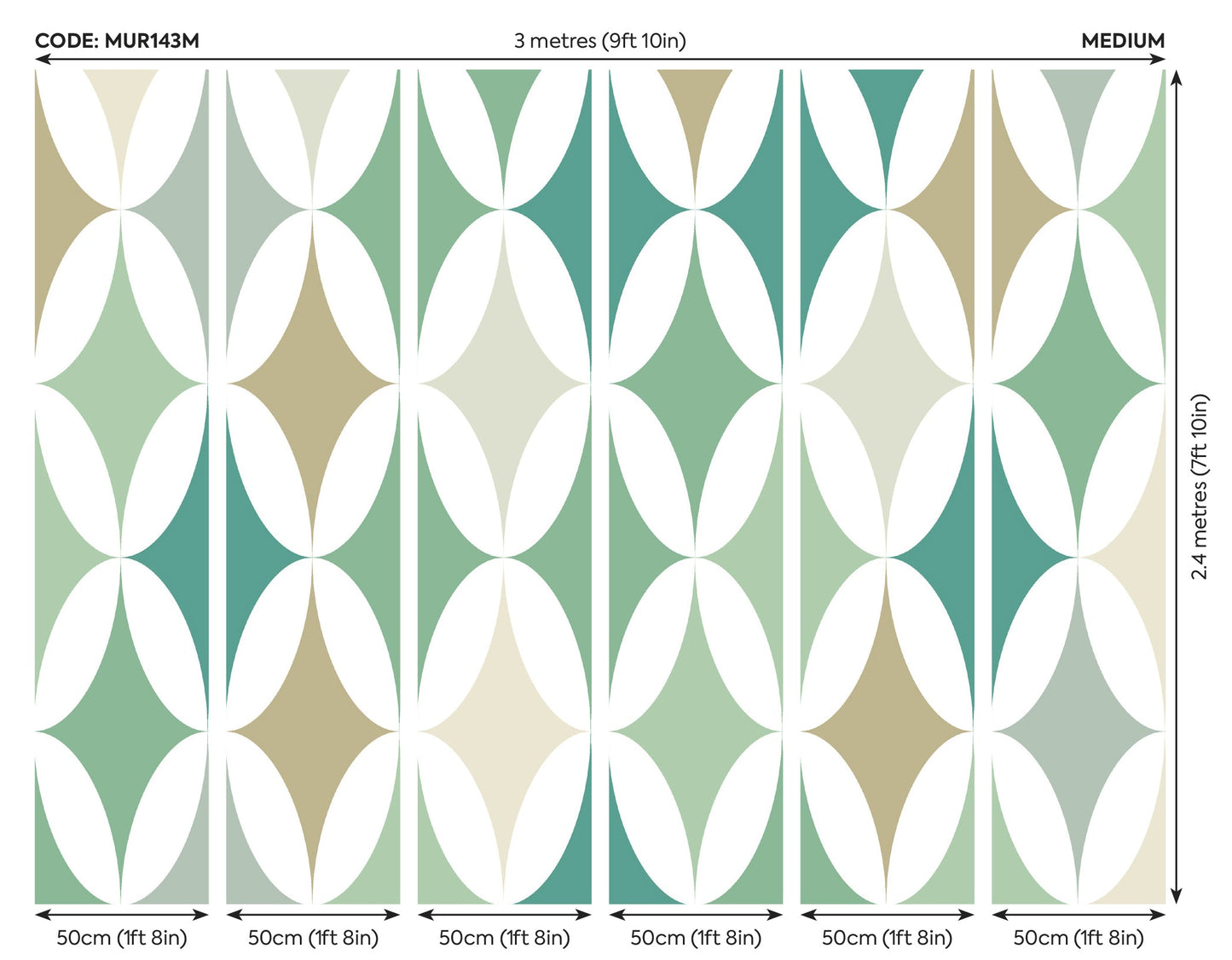Origin Murals Green Formation Sage 300cm X 240cm