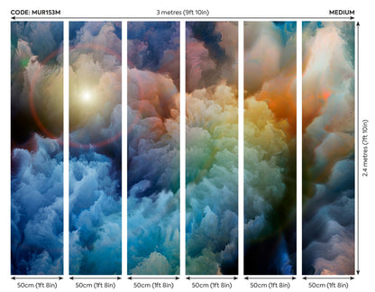 Origin Murals Moody Clouds Multi 300cm X 240cm