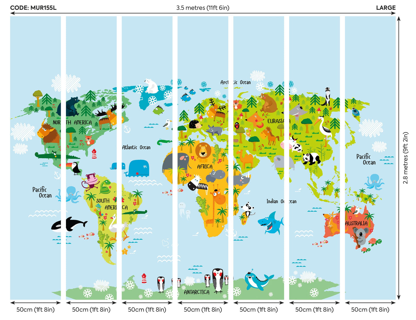 Origin Murals Whole Wide World Multi 350cm X 280cm