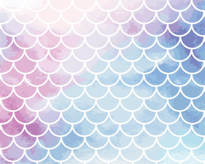 Origin Murals Watercolour Mermaid Scales Pastel 300cm X 240cm