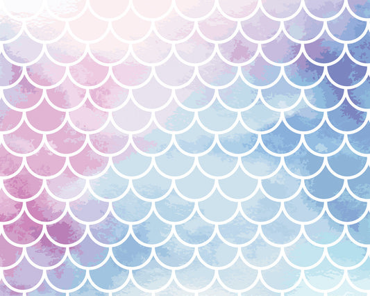 Origin Murals Watercolour Mermaid Scales Pastel 300cm X 240cm