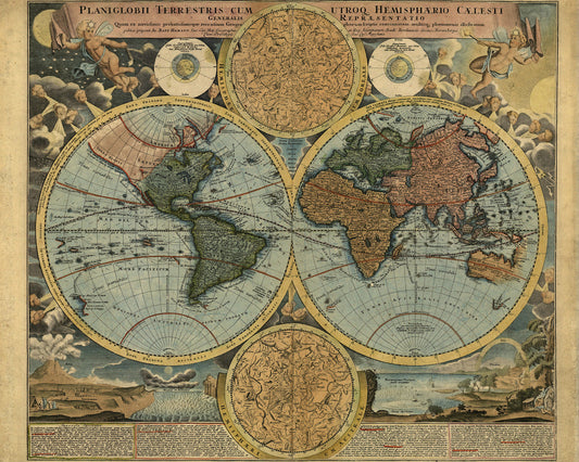 Origin Murals Vintage Map Antique 350cm X 280cm