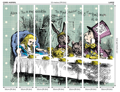 Origin Murals Tea Party Sage 350cm X 280cm