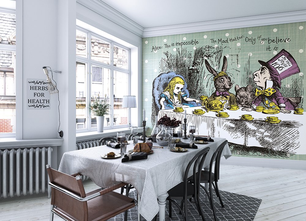 Origin Murals Tea Party Sage 350cm X 280cm