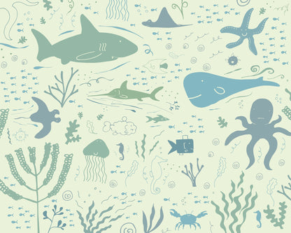 Origin Murals Underwater Adventures Seafoam 300cm X 240cm