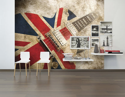 Origin Murals Rock Guitar Sepia Multi 350cm X 280cm