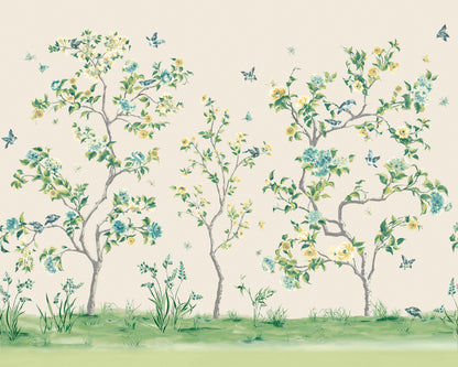 Origin Murals Oriental Flower Tree Natural 350cm X 280cm