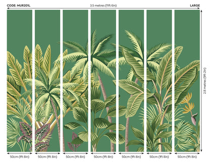 Origin Murals Tropical Palm Trees Green 350cm X 280cm