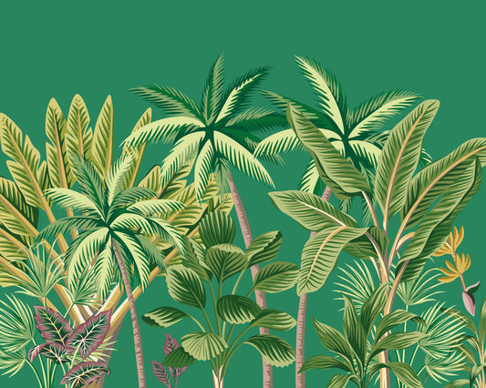 Origin Murals Tropical Palm Trees Green 350cm X 280cm