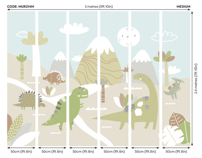 Origin Murals Dinosaur Land Natural 300cm X 240cm