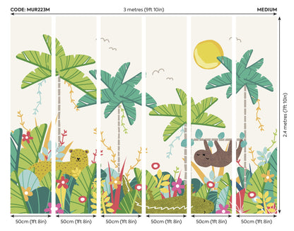 Origin Murals Jungle Animals Green 300cm X 240cm