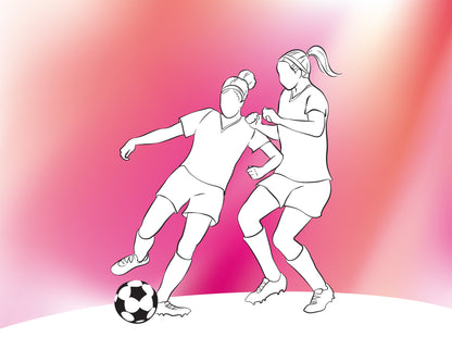 Origin Murals Girls Playing Football Pink 300cm X 240cm