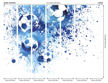 Origin Murals Football Splash Blue 350cm X 280cm