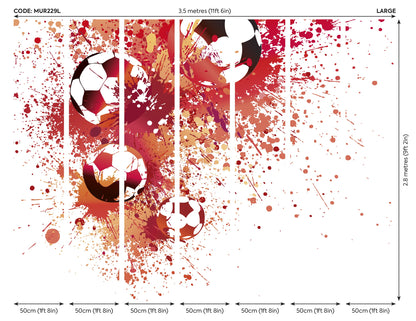 Origin Murals Football Splash Red 350cm X 280cm