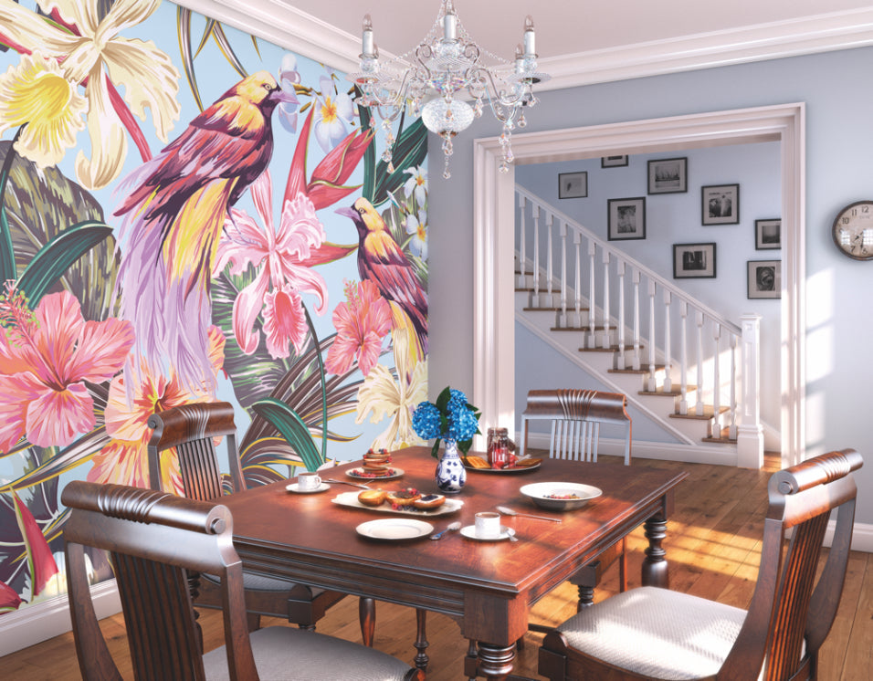 Origin Murals Birds And Flowers Multi 300cm X 240cm