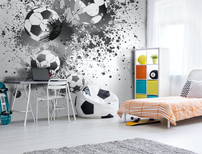 Origin Murals Football Splash Grey 350cm X 280cm