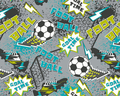 Origin Murals Graphic Pixel Footballs Grey 350cm X 280cm