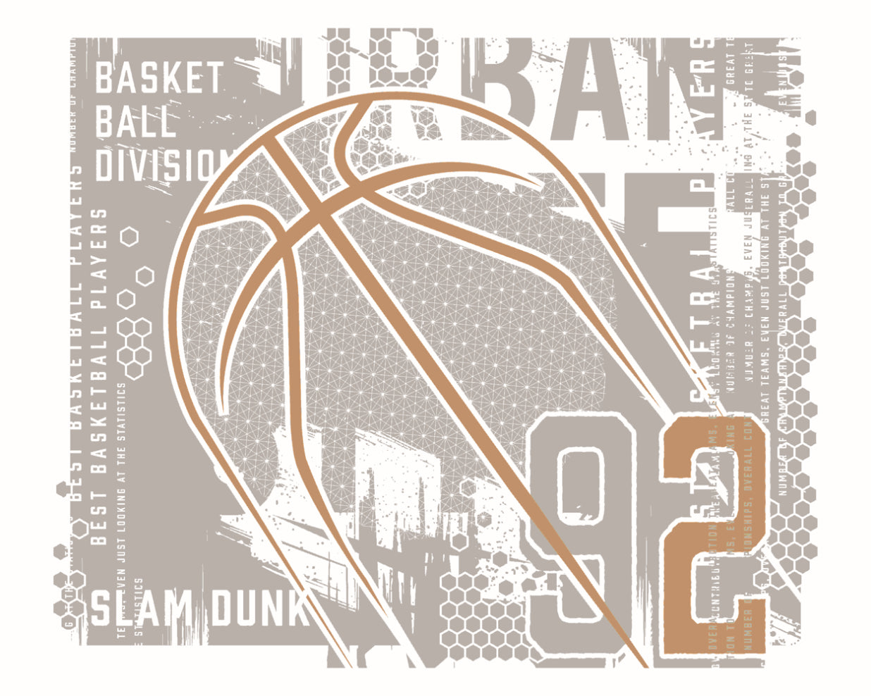 Origin Murals Modern Basketball Grey 350cm X 280cm