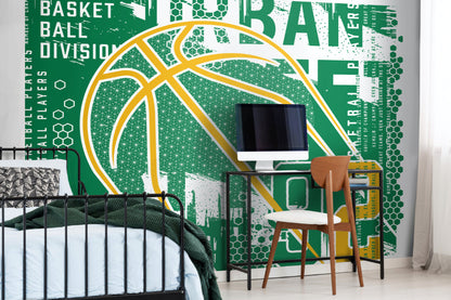 Origin Murals Modern Basketball Green 300cm X 240cm