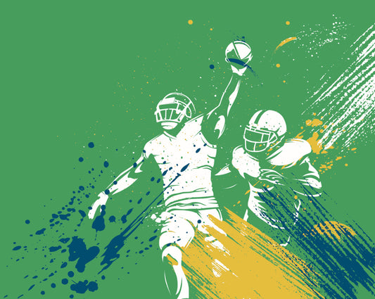 Origin Murals American Footballers Paint Splash Green 350cm X 280cm