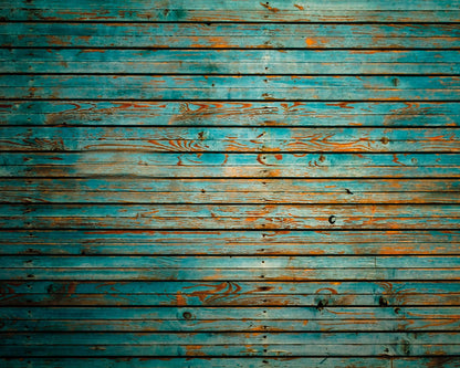 Origin Murals Rustic Wood Effect Blue 350cm X 280cm