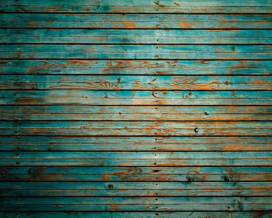 Origin Murals Rustic Wood Effect Blue 350cm X 280cm