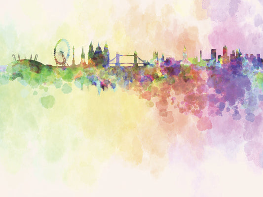 Origin Murals Watercolour London Skyline Multi 300cm X 240cm
