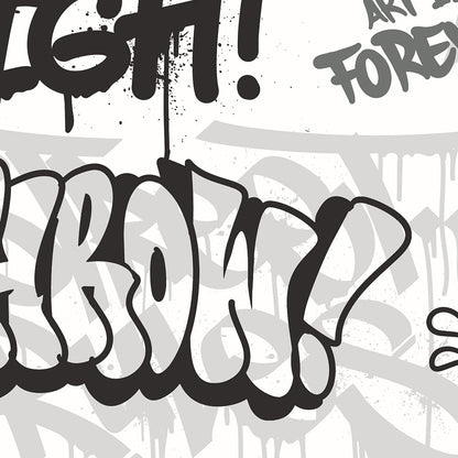 Origin Murals Mono Graffiti Black White 300cm X 240cm