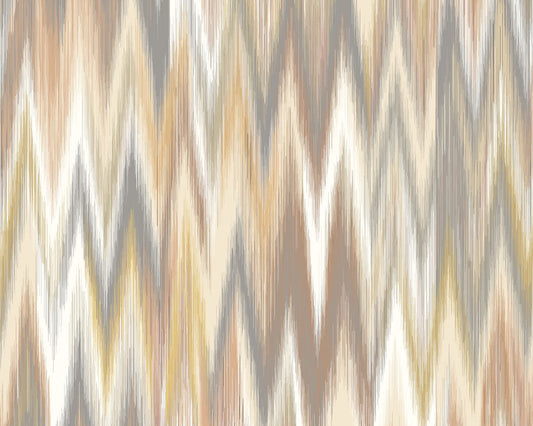 Origin Murals Ikat Zig Zag Natural Linen 350cm X 280cm