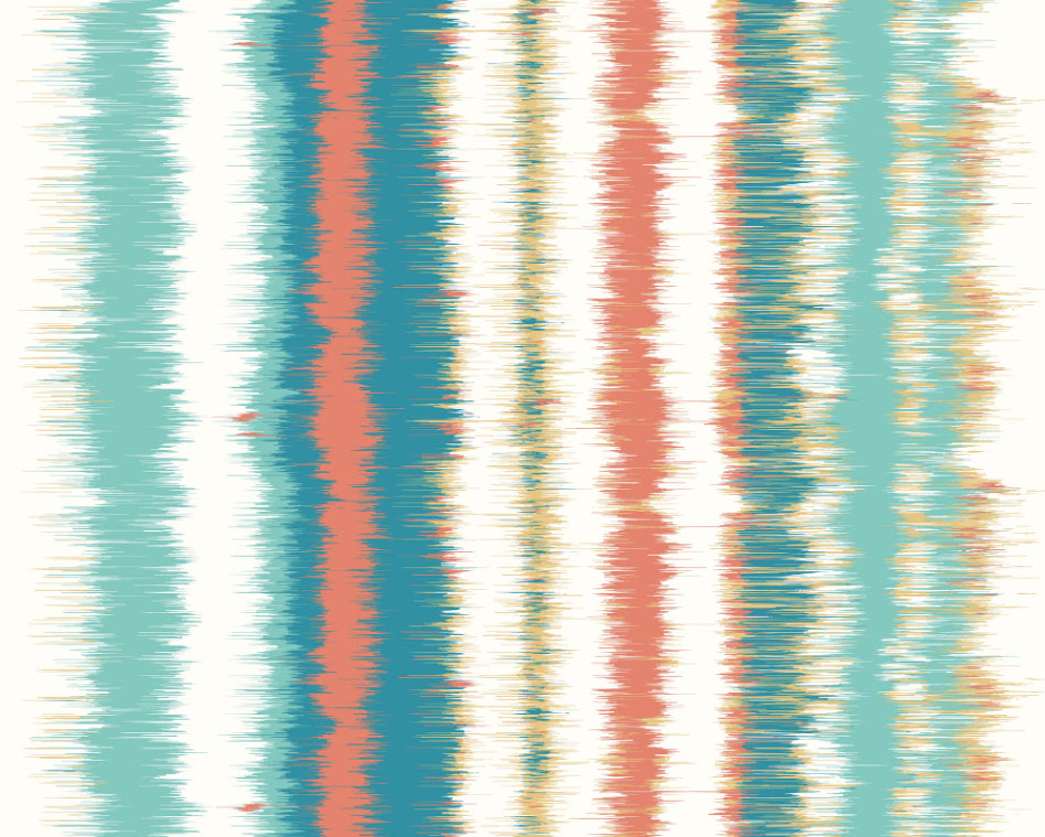 Origin Murals Linear Stripe Teal Blue Orange 300cm X 240cm