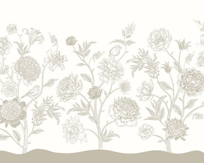 Origin Murals Jacobean Rose Trail Natural Stone 300cm X 240cm