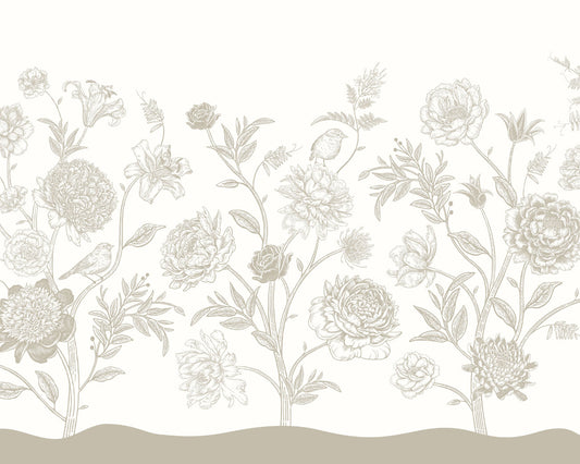Origin Murals Jacobean Rose Trail Natural Stone 300cm X 240cm