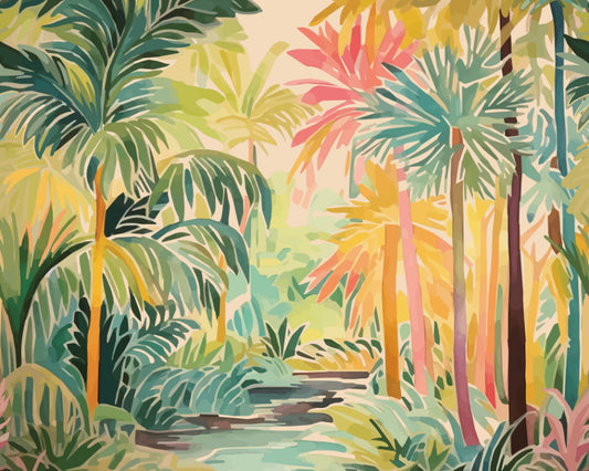 Origin Murals Pretty Palms Emerald Green 350cm X 280cm