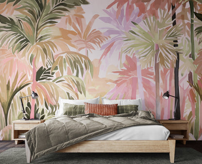 Origin Murals Pretty Palms Natural Blush 350cm X 280cm