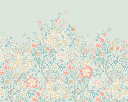Origin Murals Trailing Lily Duck Egg Blue 300cm X 240cm