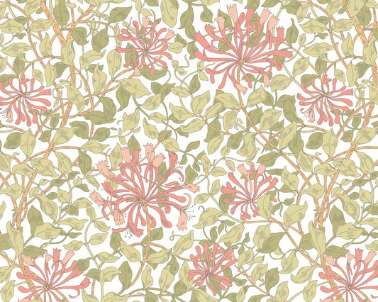 Origin Murals Honeysuckle Soft Coral 350cm X 280cm