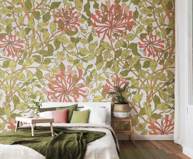 Origin Murals Honeysuckle Soft Coral 350cm X 280cm