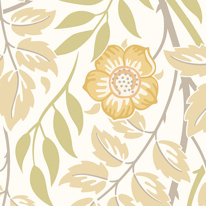 Origin Murals Cascading Rosehip Gold And Olive 300cm X 240cm