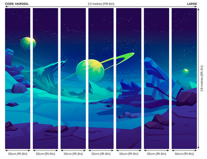 Origin Murals Space Landscape Blue 350cm X 280cm