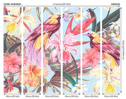 Origin Murals Birds And Flowers Multi 300cm X 240cm