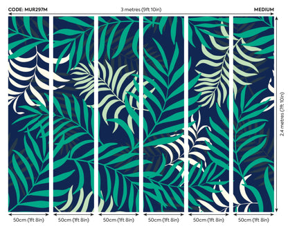 Origin Murals Exotic Jungle Leaves Green 300cm X 240cm