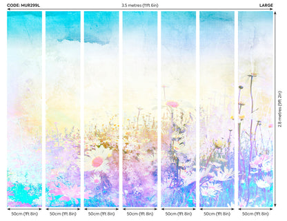 Origin Murals Daisy Meadow Purple 350cm X 280cm