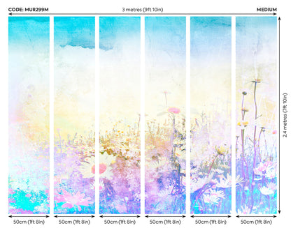 Origin Murals Daisy Meadow Purple 300cm X 240cm