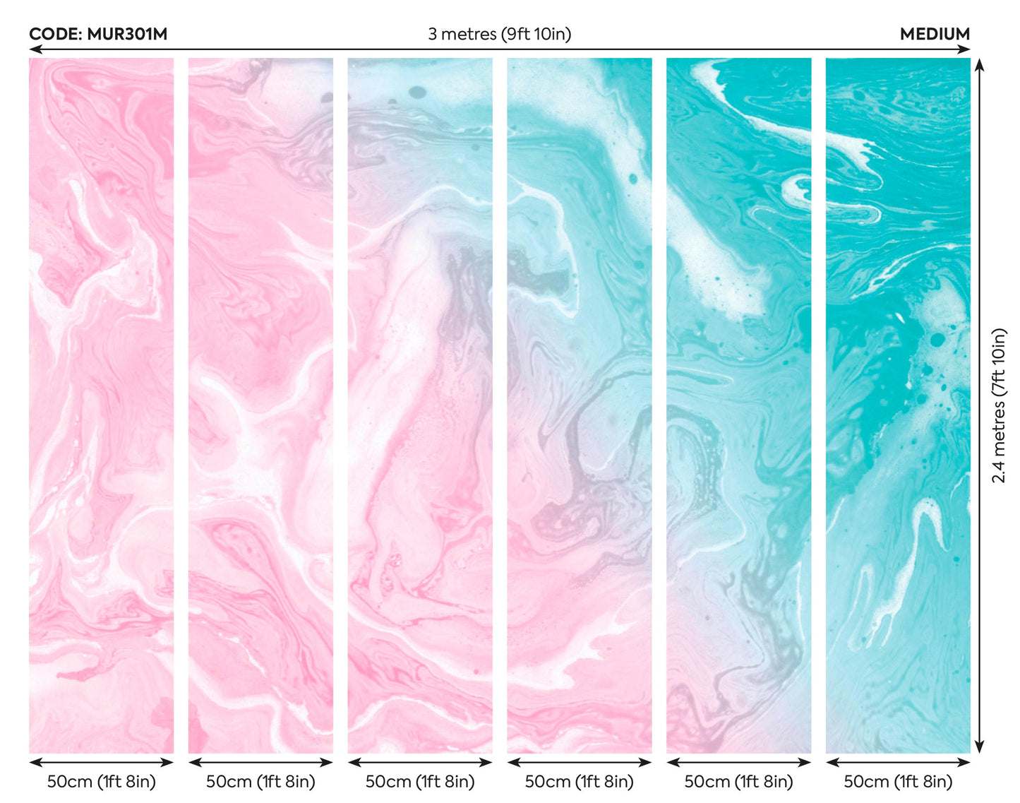 Origin Murals Flowing Marble Pink 300cm X 240cm