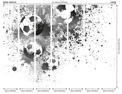 Origin Murals Football Splash Grey 350cm X 280cm