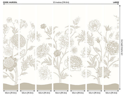 Origin Murals Jacobean Rose Trail Natural Stone 350cm X 280cm
