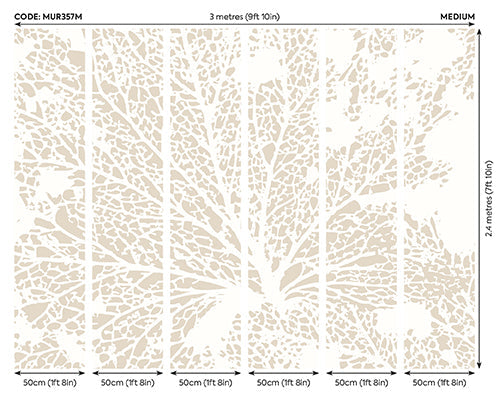 Origin Murals Skeleton Leaf Natural Linen 300cm X 240cm
